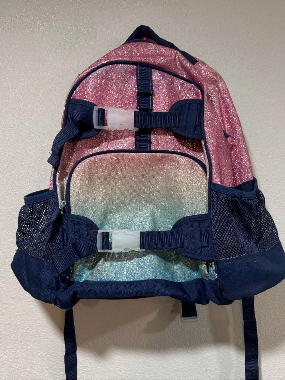 Pottery Barn Kids Pink Purple Ombre Glitter Backpack